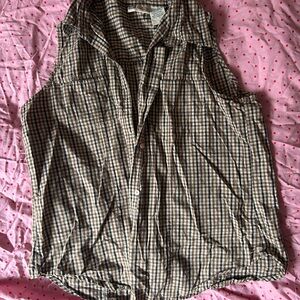 Faded Glory Checkered Sleeveless Shirt